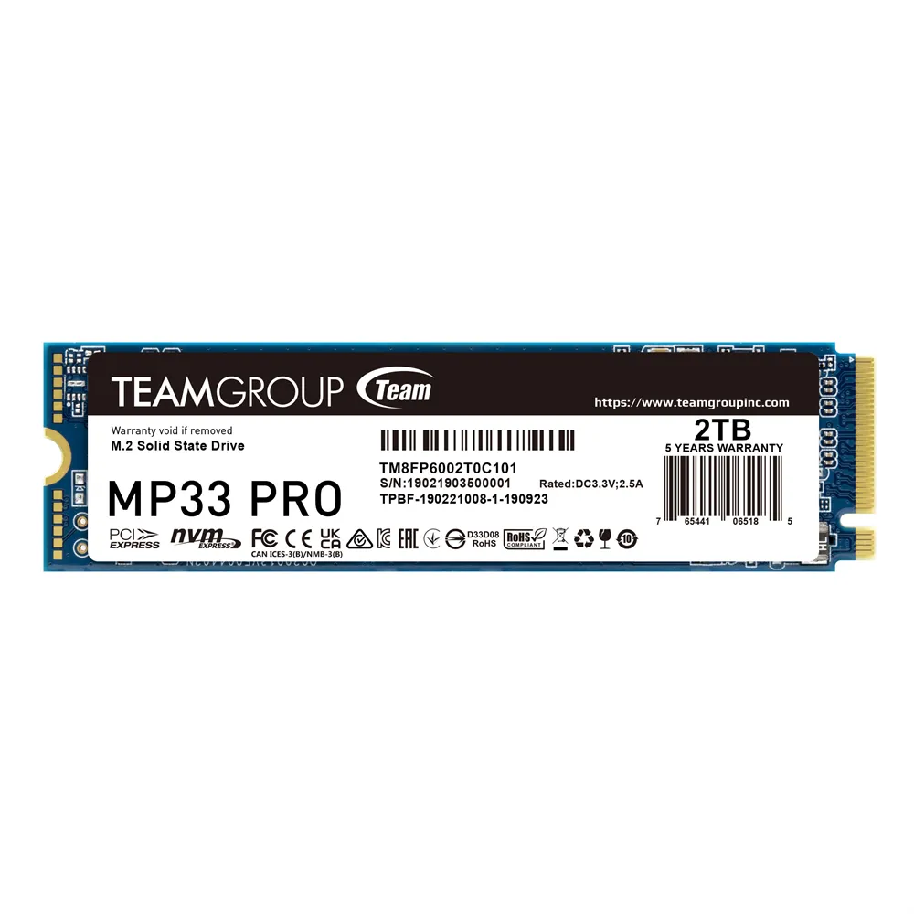 TeamGroup MP33 PRO 2TB Gen 3 M.2 SSD (固態硬碟)(HD-MP33P2T)