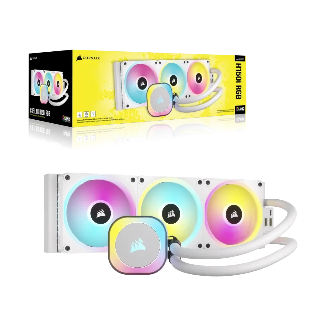 Corsair 海盜船 iCUE Link H150i RGB 360 水冷散熱器 (白色)(AIO)(CW-9061006-WW)