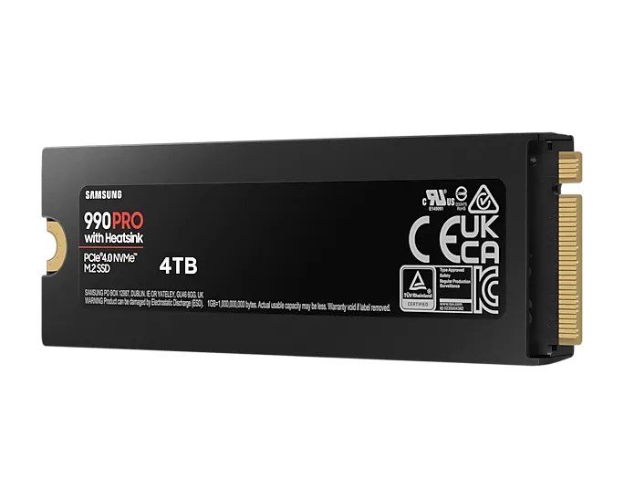 Samsung 三星 990PRO with Heatsink 4TB Gen 4 M.2 SSD (Heatsink散熱片)(固態硬碟)(MZ-V9P4T0CW)