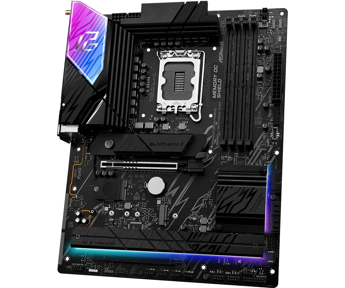 ASRock 華擎 B860 Lightning WiFi ATX 主機板 (DDR5/Wi-Fi/藍牙/LGA1851)
