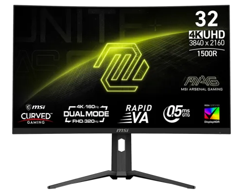 MSI-微星-32"-MAG-321CUPDF-曲面電競顯示器-(-Rapid-VA--3840x2160--160Hz&320Hz--VESA100--HDMI&DP--高低升降--1500R)