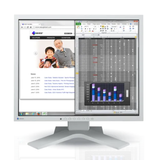 EIZO-藝卓-FlexScan-19"-S1934-HBK-商務平面顯示器-(-IPS--1280x1024--5:4--VGA,DVI-D&DP--VESA100--高低升降)