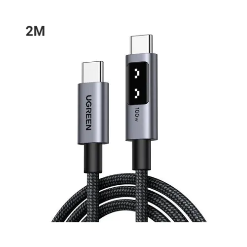 Ugreen-綠聯-UNO-Smart-LED-Display-Type-C-To-Type-C-100W快速充電線-2M-(L509-35512)