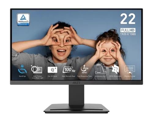 MSI-微星-22"-Pro-MP223-E2-文書顯示器-(-VA--1920x1080--100Hz--VESA75--HDMI&DP)