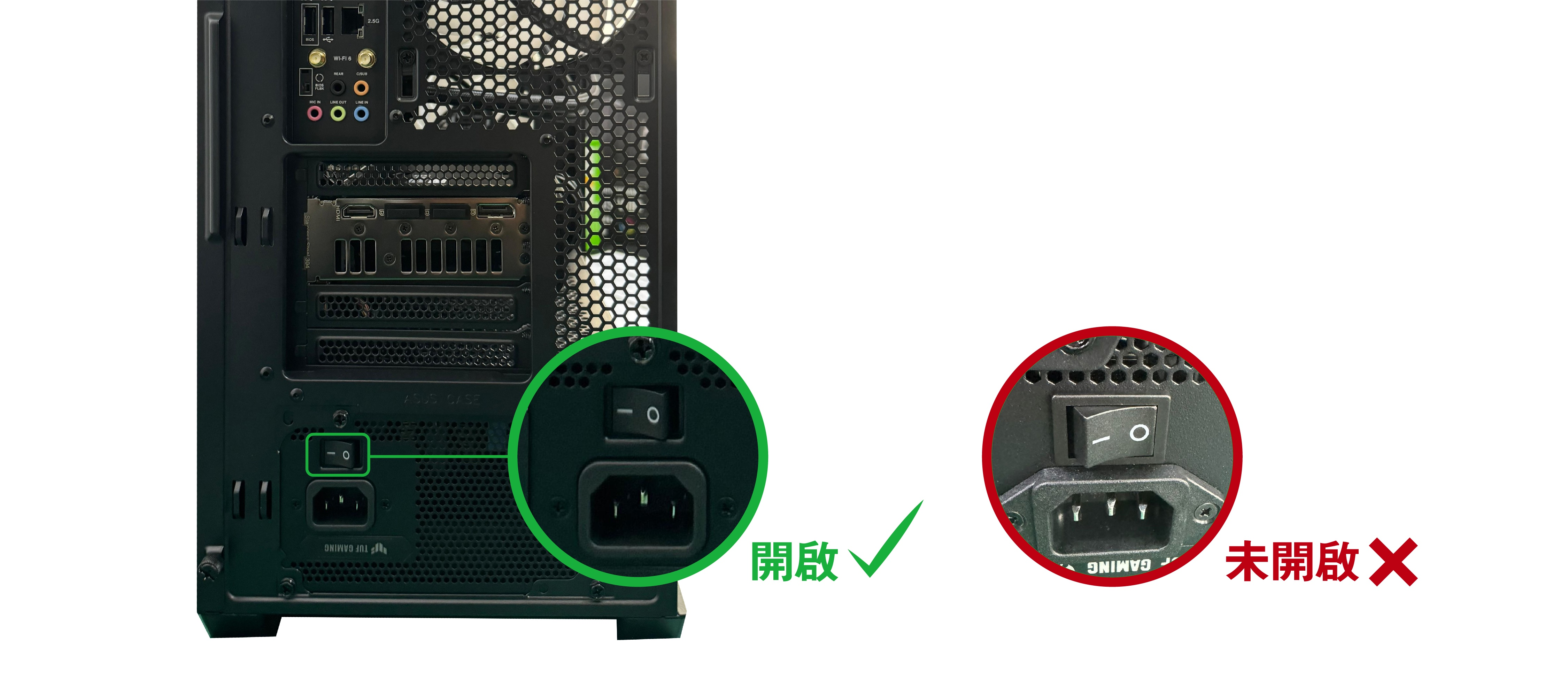 電源線插入主機